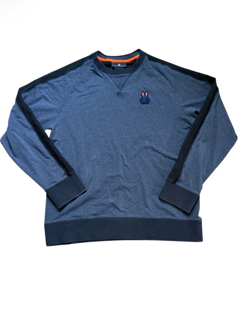 Psycho Bunny Heathered Blue Raglan Crewneck Sweatshirt XXL